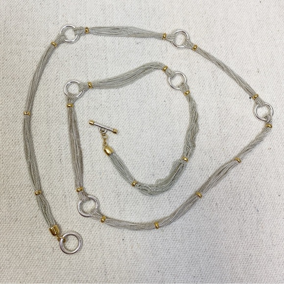 Ralph Lauren Multi Strand silver chain and ring toggle necklace - Picture 5 of 6